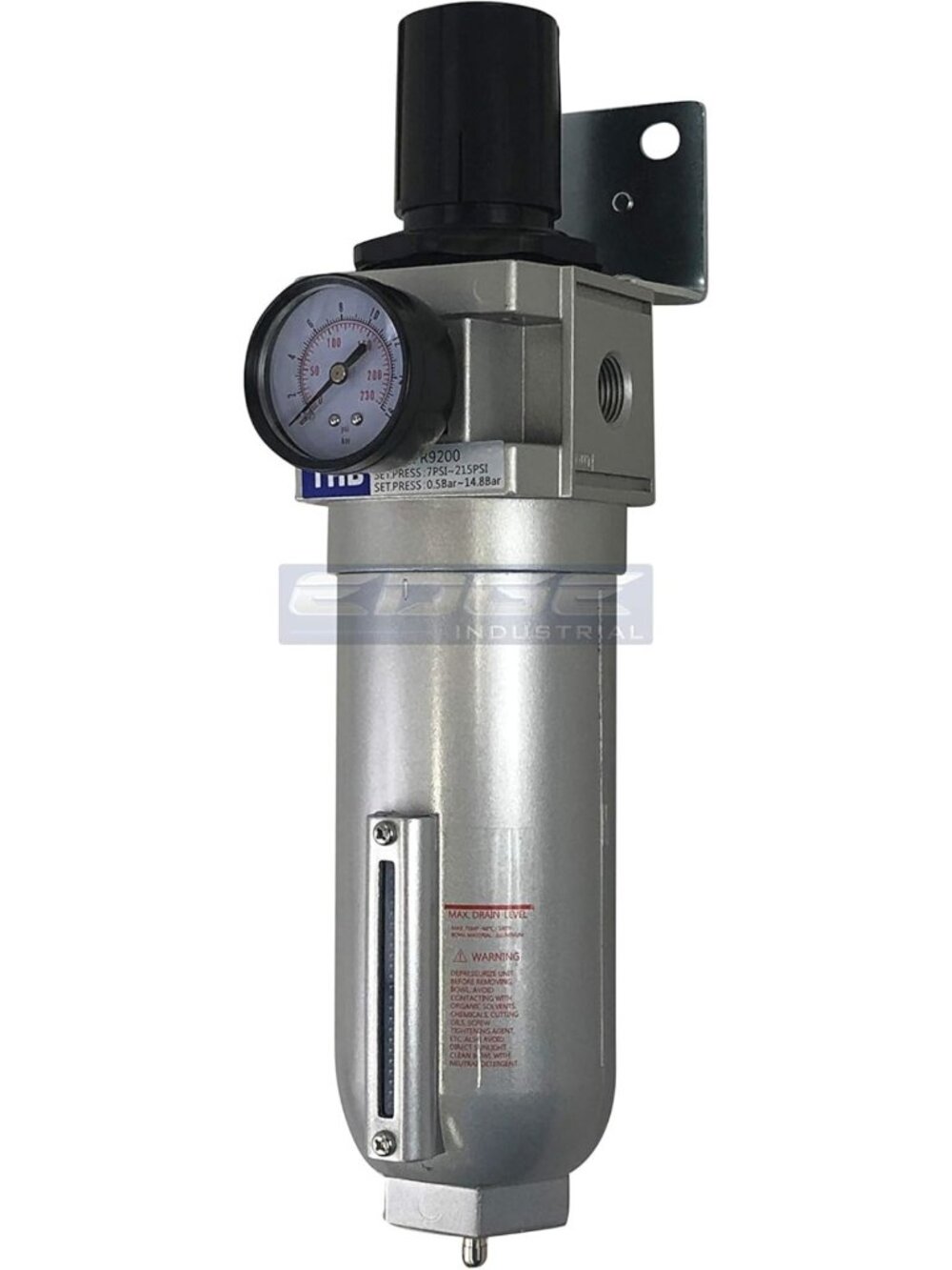 High Flow Air Pressure Regulator & Water Trap Filter Combo for Compressed Air